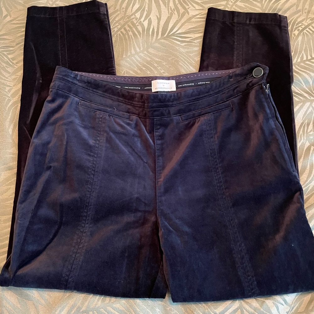 Anthropologie Straight Leg Pants in Navy Blue